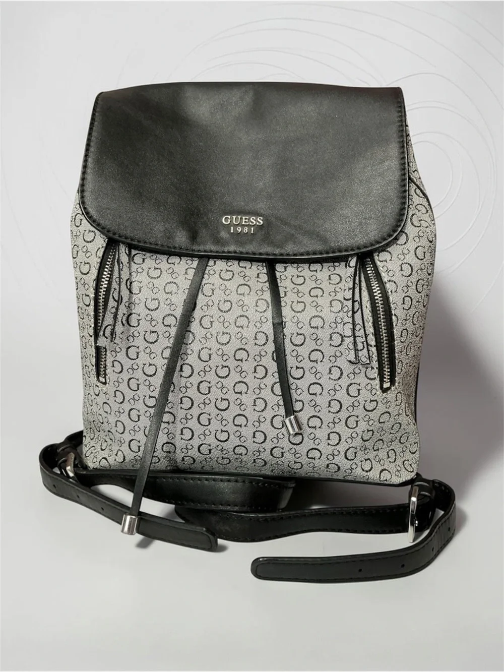 Guess | Bags | Guess Black Gray Signature Logo Drawstring  display picture 1